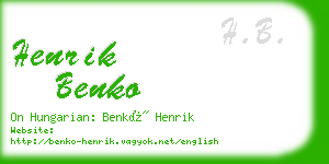 henrik benko business card