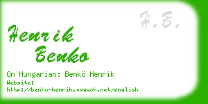 henrik benko business card